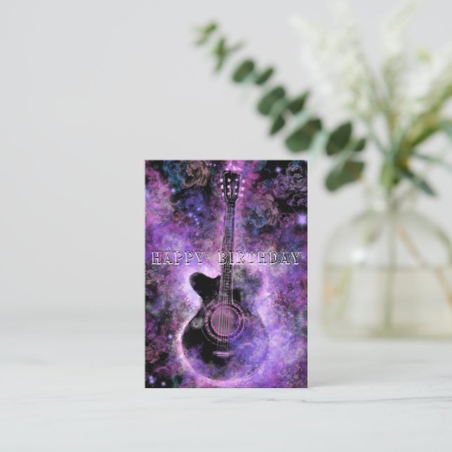 Happy Birthday - Romantic Guitar Music - Magic Card (Standing Front)