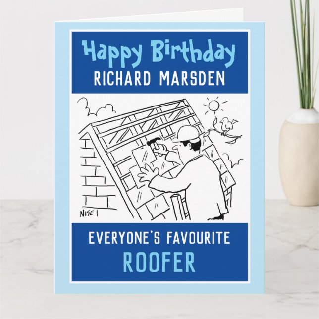 Happy Birthday Roofer Card (Front)