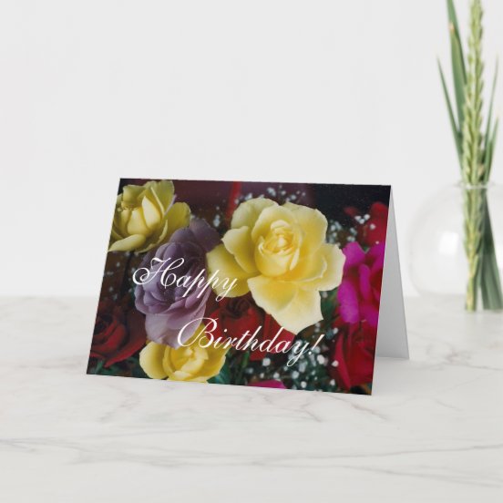 Yellow Rose Birthday Cards | Zazzle CA