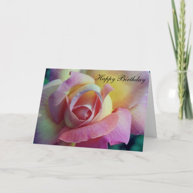 Happy Birthday Rose Card (Front)