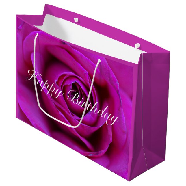 Happy Birthday Rose Gift Bag (Front Angled)