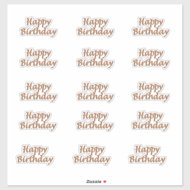 Happy birthday rose gold balloon style text (Sheet)
