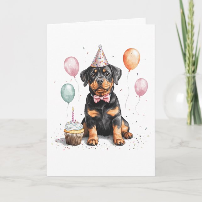 Happy Birthday Rottweiler Dog Card (Front)