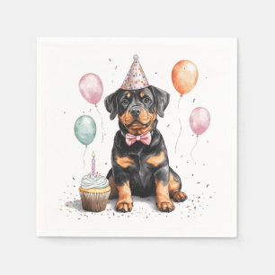 Happy Birthday Rottweiler Dog Napkin