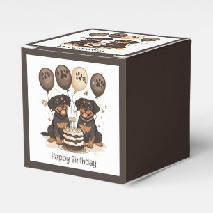 Happy Birthday Rottweiler Dogs Favor Box