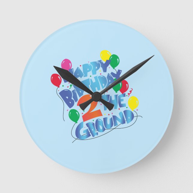 Happy Birthday Round Clock (Front)
