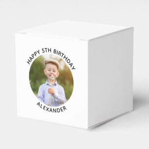 Happy Birthday Round Photo Favor Box
