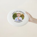 Happy Birthday Round Photo Wham-O Frisbee<br><div class="desc">Create your own personalized white border photo frisbee for your child's special birthday. Customize the solid white background colour or the black text colour to match your photo. If you change the font type or size, you can fine tune the curvature of the text in small increments. Have fun creating...</div>