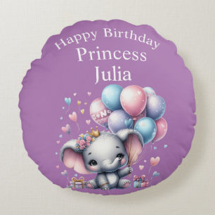 Happy Birthday Round Pillow