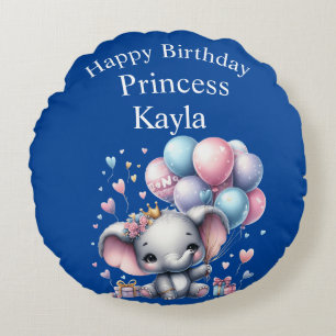 Happy Birthday Round Pillow