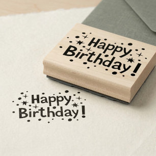 Happy Birthday Rubber Stamp