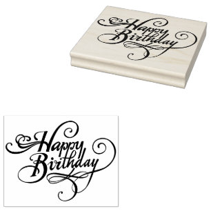 Happy Birthday Rubber Stamp