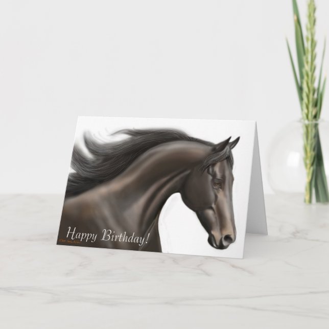 Happy Birthday Running Horse Card (Front)