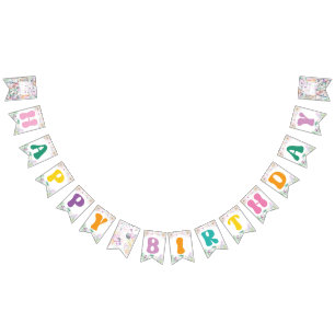 Happy Birthday Safari Party Animals Wild One Bunting Flags