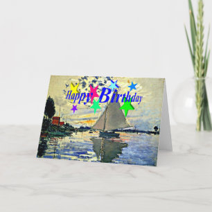 Happy Birthday, Sailboat at le Petit Gennevilliers Card