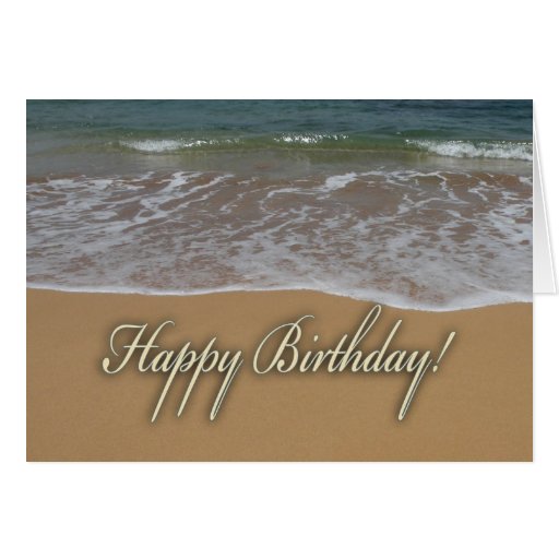 Happy Birthday Sand Beach Greeting Card | Zazzle