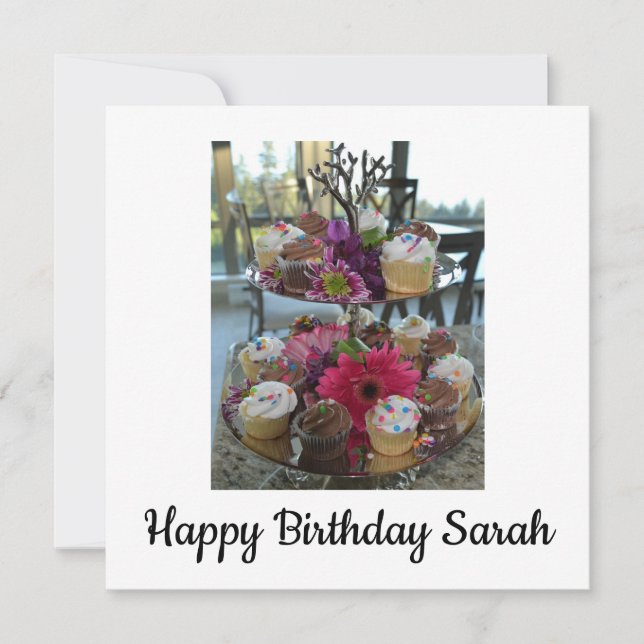 Happy birthday Sarah Announcement (Front)