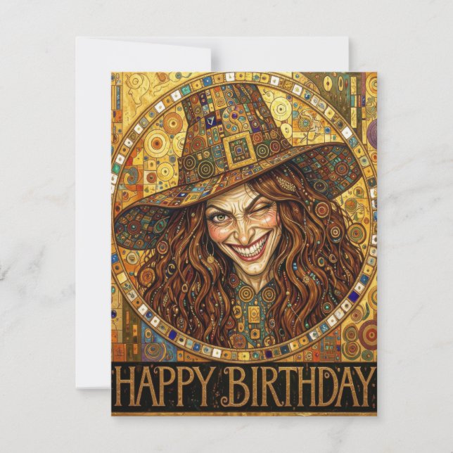 Happy Birthday Sarcastic Witch Card (Front)