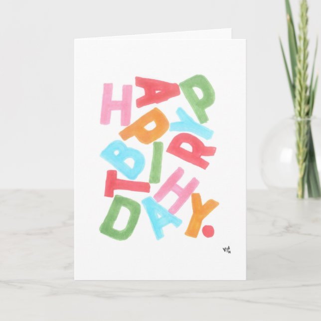 Happy Birthday Scattered Letters Card (Front)