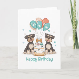 Happy Birthday Schnauzer Dogs Card