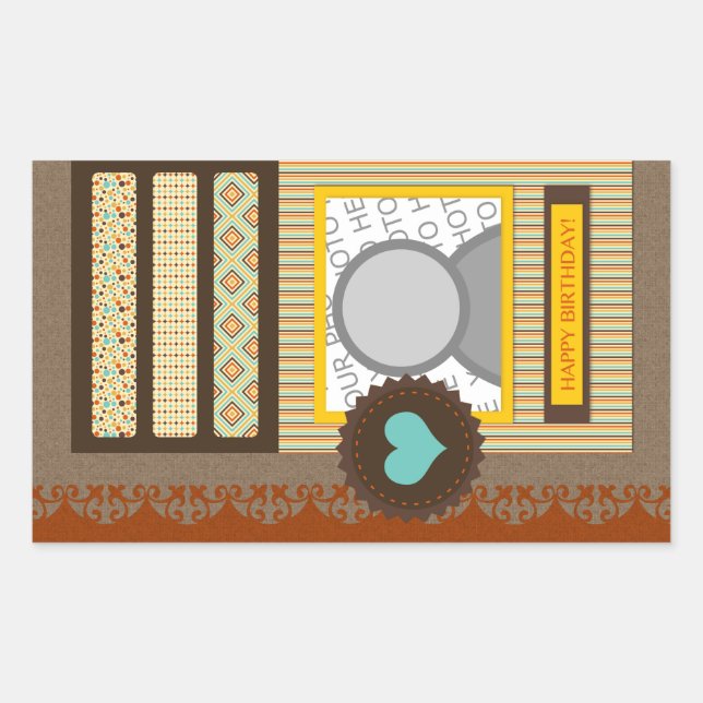 happy birthday (scrapbook) sticker (Front)