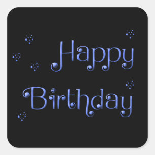 Happy Birthday Scripted Square Sticker