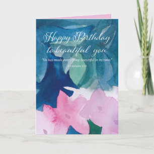 Happy Birthday Scripture Ecclesiastes 3 11 Flowers Card