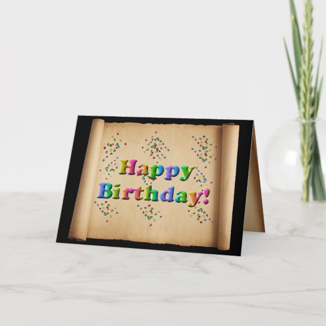 Happy Birthday Scroll Card (Front)