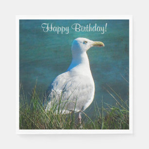 Happy Birthday Seagull Napkin