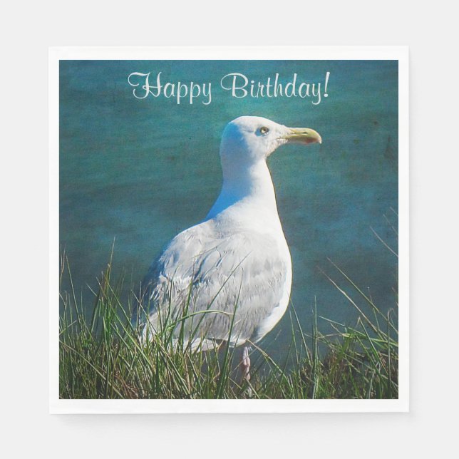 Happy Birthday Seagull Napkin (Front)