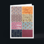 Happy Birthday Secret Sister Crazy Quilt Card<br><div class="desc">The inside text: "In the crazy quilt of life,  I'm so glad you're in my block of friends. Happy Birthday to my secret sister!"  You can personalize.</div>