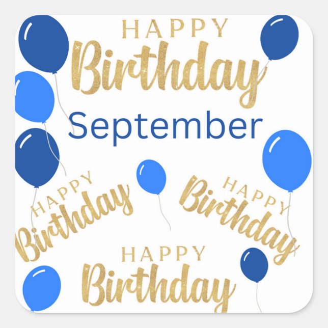 Happy birthday September birthdays Sticker (Front)