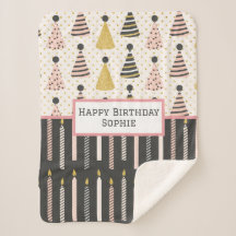 Happy Birthday Sherpa Blanket