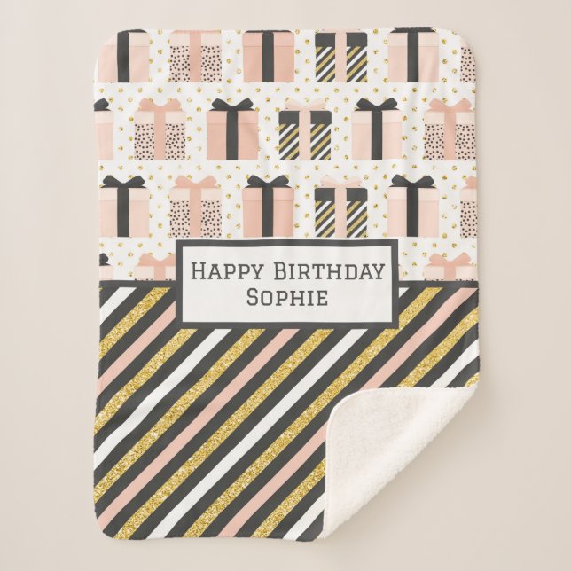 Happy Birthday Sherpa Blanket (Front)