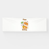 Happy Birthday Shiba Inu 2.5x8 Vinyl Banner