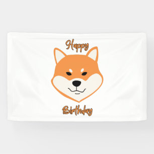 Happy Birthday Shiba Inu Original 2.5x4 Vinyl Banner