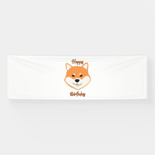 Happy Birthday Shiba Inu Original 2.5x8 Vinyl Banner