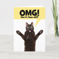 Happy Birthday Shocked Cat With Mouth Open Humour 