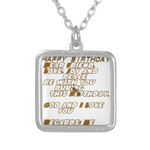 Happy Birthday Silver Plated Necklace