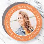 Happy Birthday Simple Preppy Modern Custom Photo Car Magnet<br><div class="desc">This simple and modern design is composed of serif typography and add a custom photo.</div>