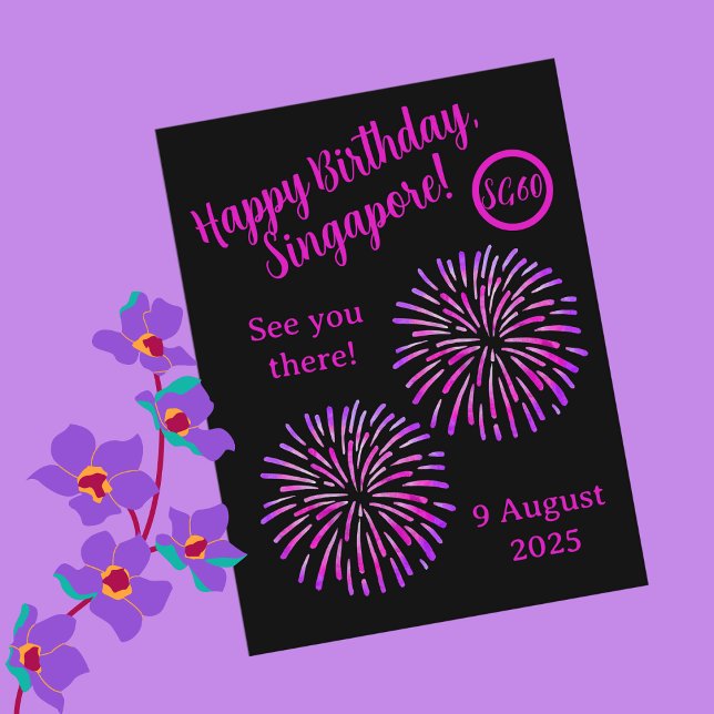 Happy Birthday Singapore National Day Postcard (Creator Uploaded)