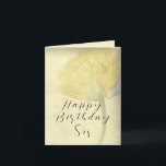 Happy Birthday Sis Sister Card Tulip Yellow Love<br><div class="desc">Tulips are one of my Spring's most beautiful blooms. One of my favourite flowers for sure. Anyone in your life will love this birthday card. You can customize who you wish to send it to. She will be thrilled with the light sunny colour with a slightly vintage feel and a...</div>