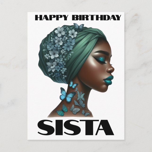 Happy Birthday Sista Black Girl Magic Melanin Love Holiday Postcard (Front)