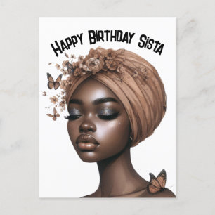 Happy Birthday Sista black girl magic melanin quee Postcard