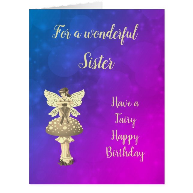 Happy Birthday Sister Fairy design (Front)