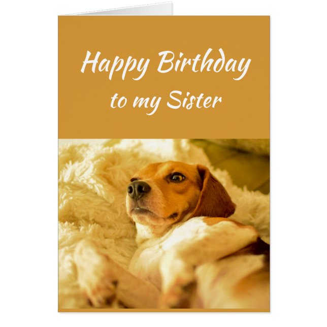Happy Birthday Sister Real Age Humour Fun Dog (Front)