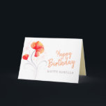 Happy Birthday sister watercolor orange wildflower Card<br><div class="desc">Beautiful stylized loose wash watercolor wildflowers in orange,  white and grey art floral sister birthday card. Customize with your own recipient's name and own message inside. Designed by Sarah Trett for www.mylittleeden.com</div>