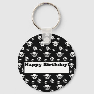 Happy Birthday Skulls Template Keychain
