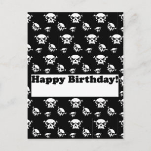Happy Birthday Skulls Template Postcard