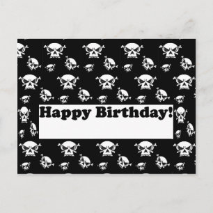 Happy Birthday Skulls Template Postcard